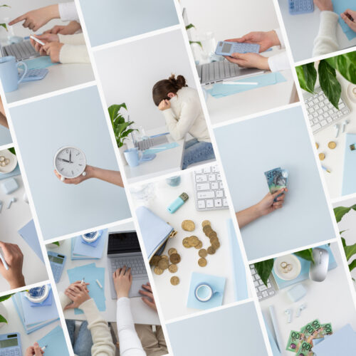 Discover Our New Powder Blue Collection: Where Calm Meets Productivity - Eliza Stock Images